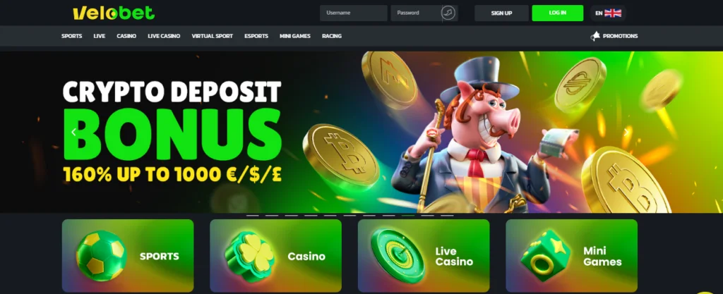 Velobet homepage