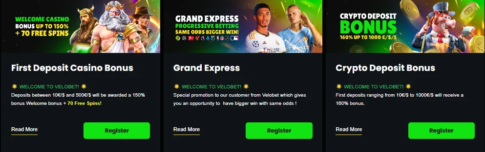Velobet bonus 3