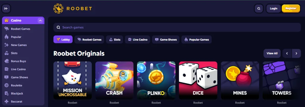 roobet homepage