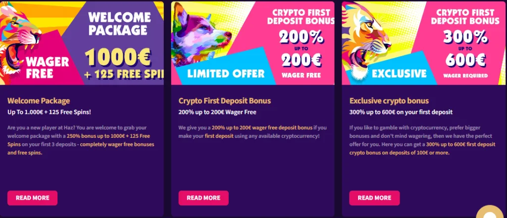 Haz welcome bonus