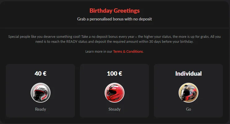 1go casino birthday bonus