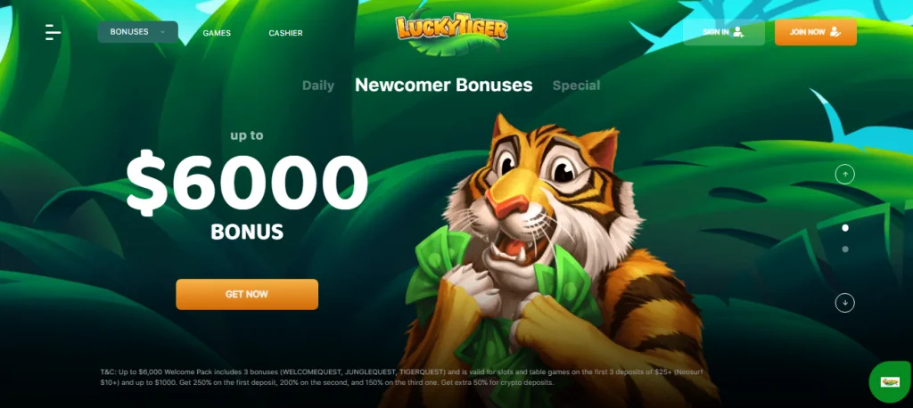 lucky tiger welcome bonus